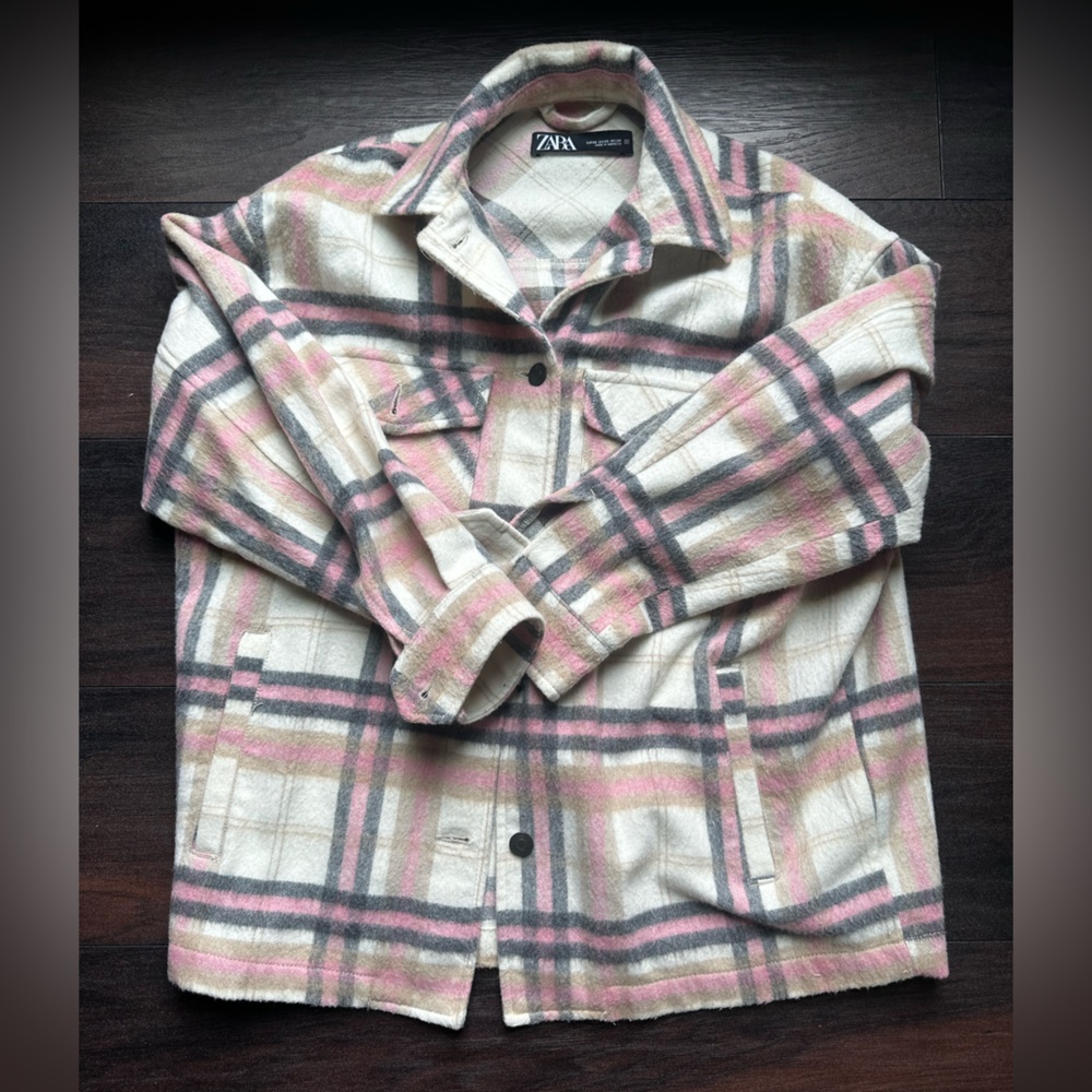 Zara Pink Plaid Over Shirt